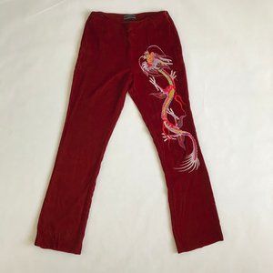 Joseph Crushed Velvet Embroidered Trousers